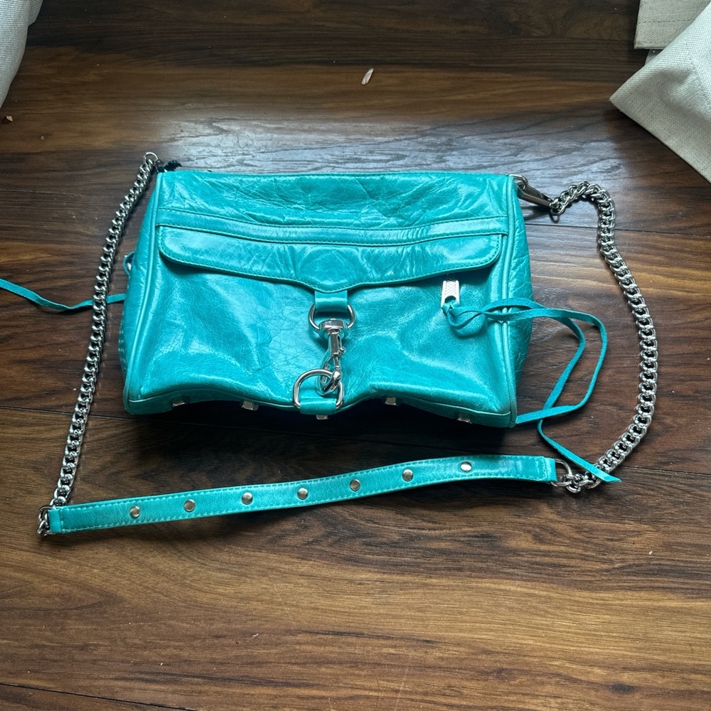 Rebecca Minkoff Turquoise Crossbody Bag with Chain Strap
